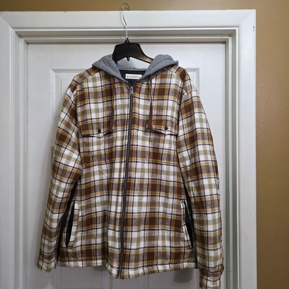 Lucky Brand Plaid Hooded Jacket for Men XL